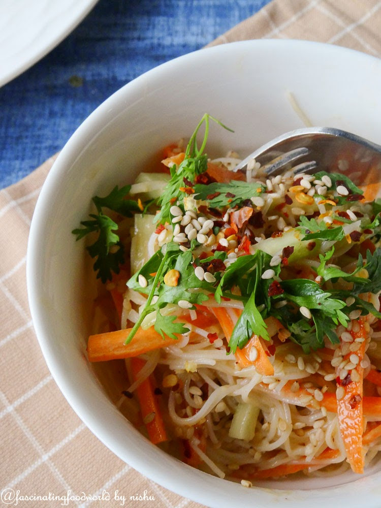 Vegan Rice Noodle Recipes
 fascinatingfoodworld Cold rice noodle salad in peanut