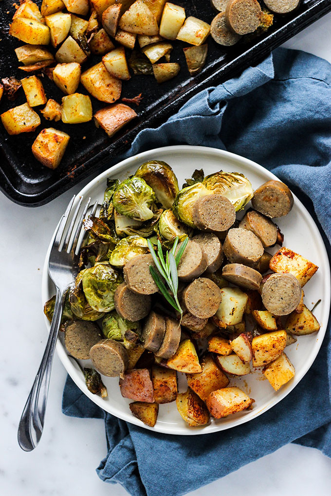 Vegan Sheet Pan Dinners
 Vegan Sausage Sheet Pan Dinner