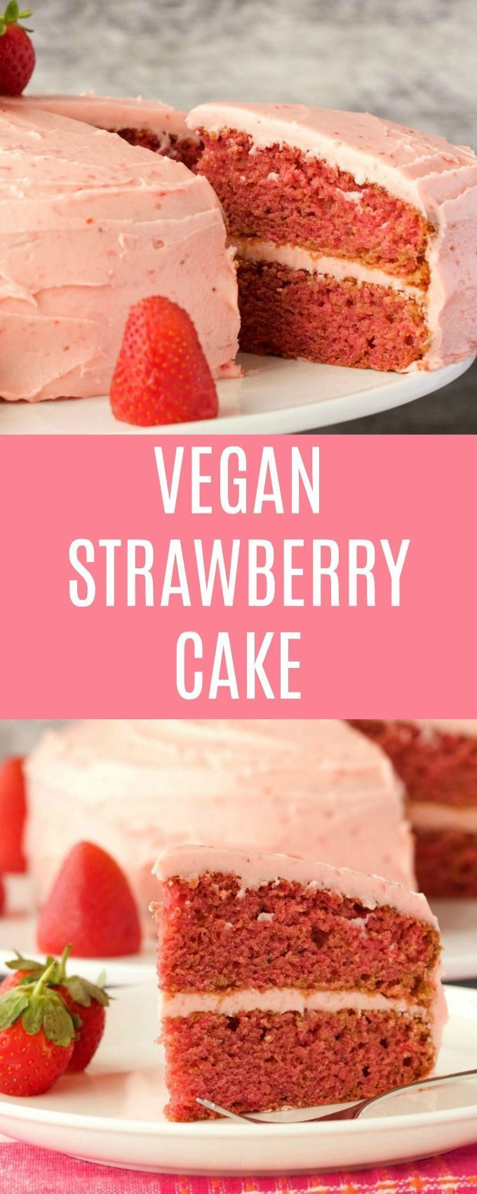 Vegan Strawberry Cake Recipe
 Light fluffy and deliciously moist vegan strawberry cake