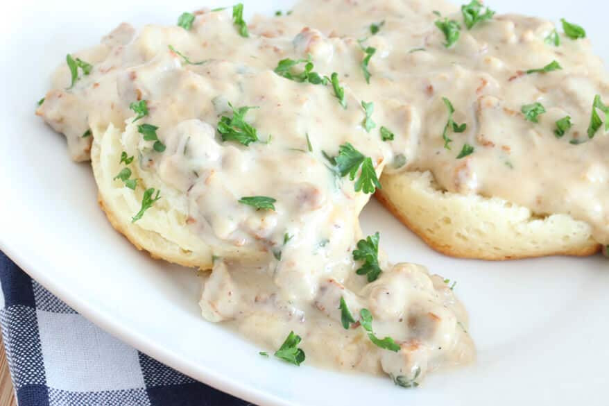 Vegetarian Biscuits And Gravy
 Ve arian Sausage Gravy and Biscuits The Daring Gourmet
