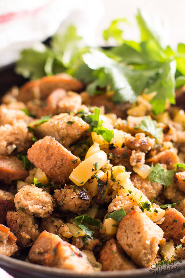 Vegetarian Bread Stuffing Recipe
 ion and Apple Stuffing with Rye Bread Ve arian