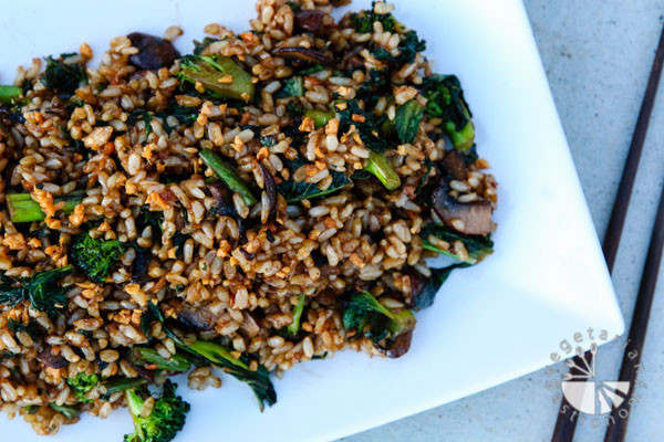 Vegetarian Brown Rice Recipe
 Crispy Garlic Fried Brown Rice w Kale vegan gluten free