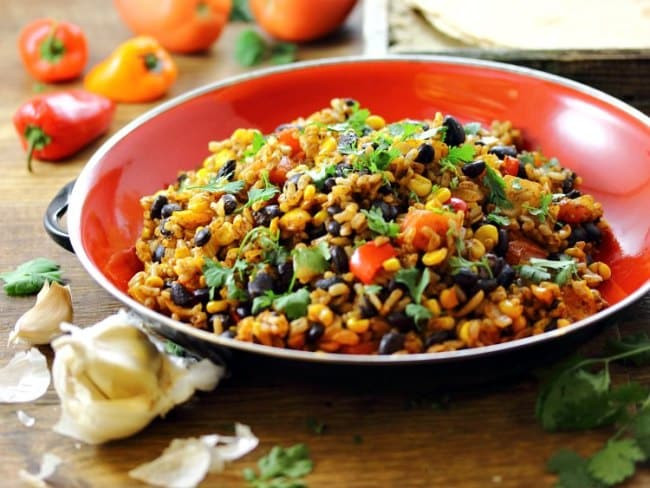 Vegetarian Brown Rice Recipe
 Mexican Fried Brown Rice