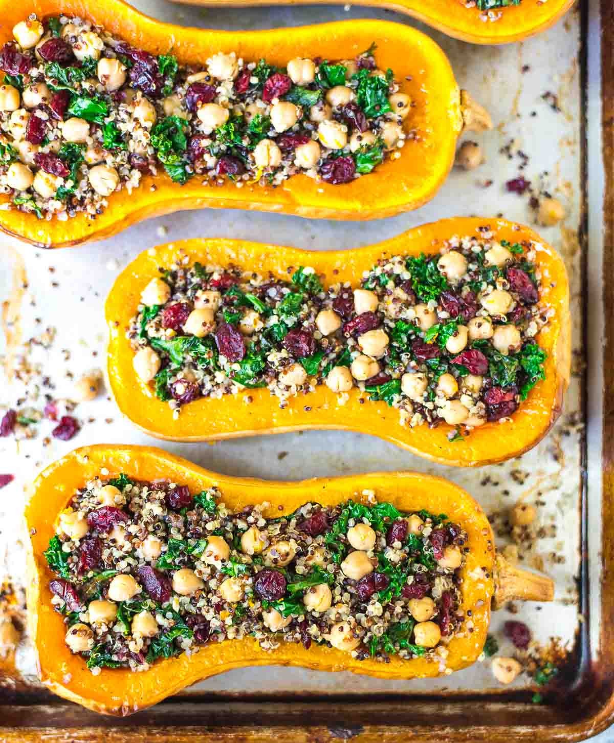 Vegetarian Butternut Squash Recipes
 Quinoa Stuffed Butternut Squash with Cranberries and Kale