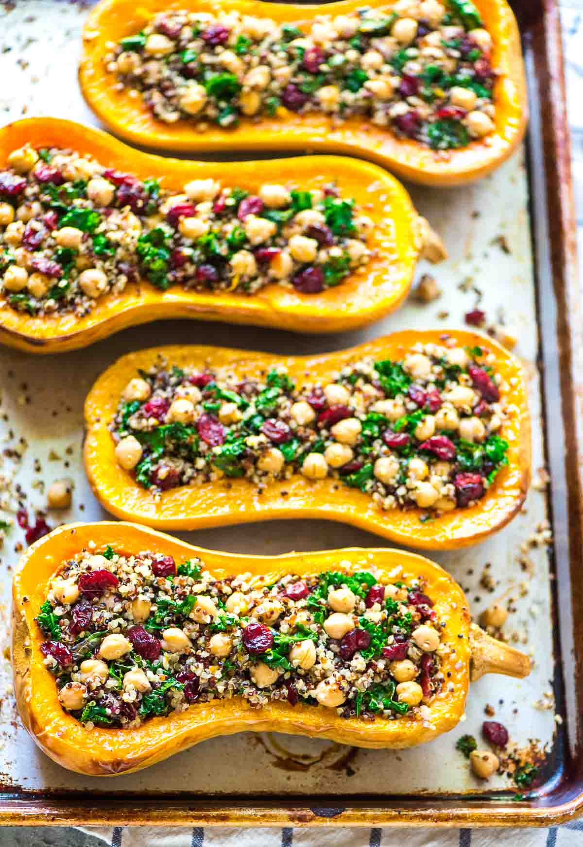 Vegetarian Butternut Squash Recipes
 Quinoa Stuffed Butternut Squash with Cranberries and Kale