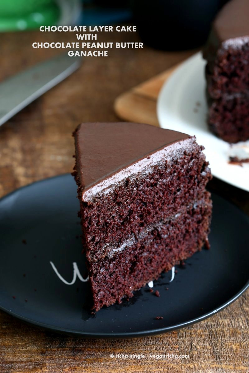Vegetarian Cake Recipes
 Vegan Chocolate Cake with Chocolate Peanut Butter Ganache
