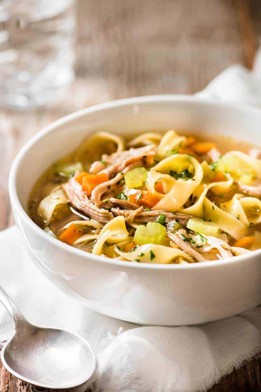 Vegetarian Chicken Noodle Soup
 Chicken and Ve able Noodle Soup