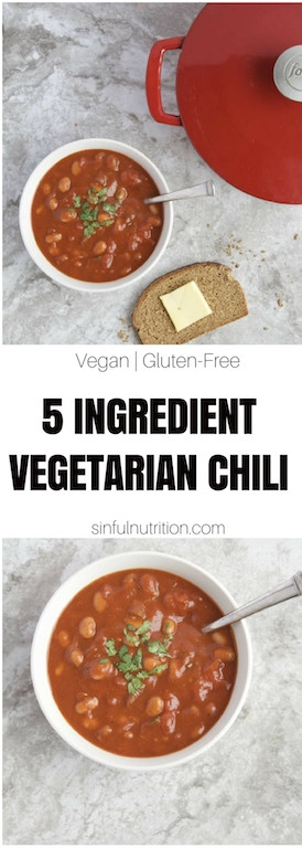 Vegetarian Chili Nutrition
 5 Minute Ve arian Chili Sinful Nutrition