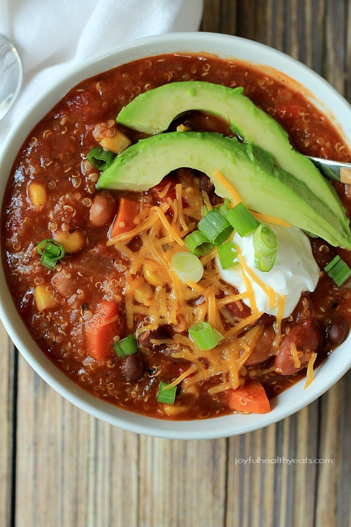 Vegetarian Crockpot Soup Recipes Crock Pot Quinoa Ve arian Chili