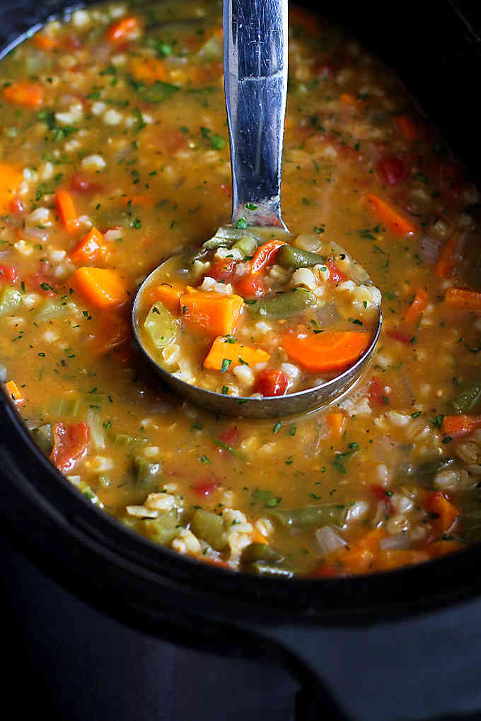 Vegetarian Crockpot Soup Recipes Slow Cooker Ve able Barley Soup Vegan Crockpot Recipe