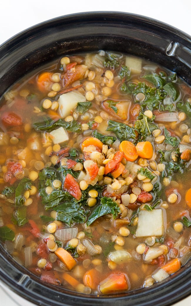 Vegetarian Crockpot Soup Recipes Crock Pot Ve able Lentil Soup