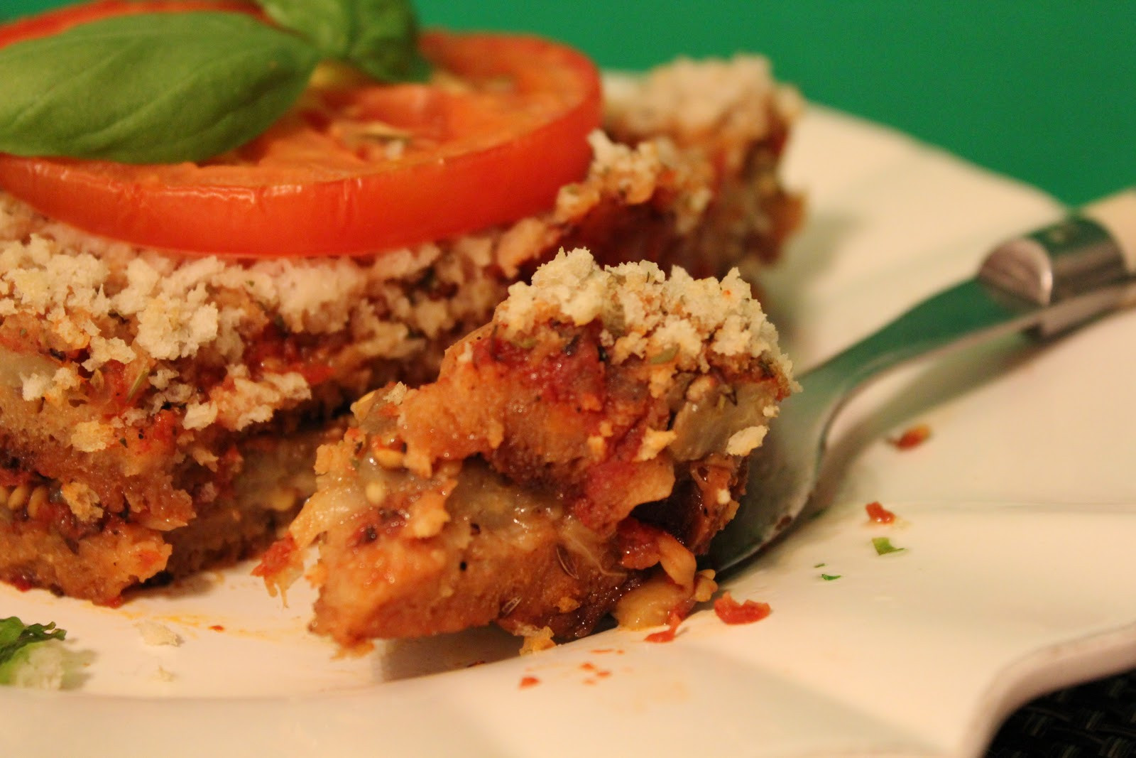 Vegetarian Eggplant Lasagna Without Noodles
 The Happy Go Lucky Vegan Rustic Garlic Bread & Eggplant