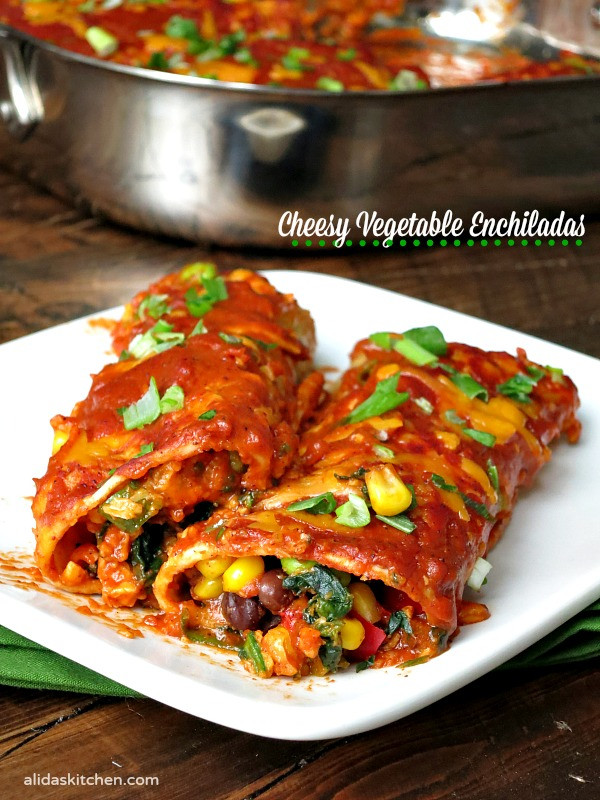 Vegetarian Enchiladas Recipes
 Cheesy Ve able Enchiladas SundaySupper