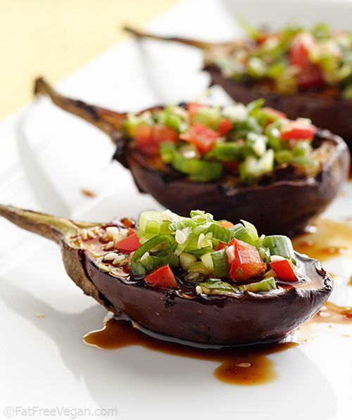 Vegetarian Fine Dining Recipes
 Grilled Baby Eggplants with Korean Barbecue Sauce