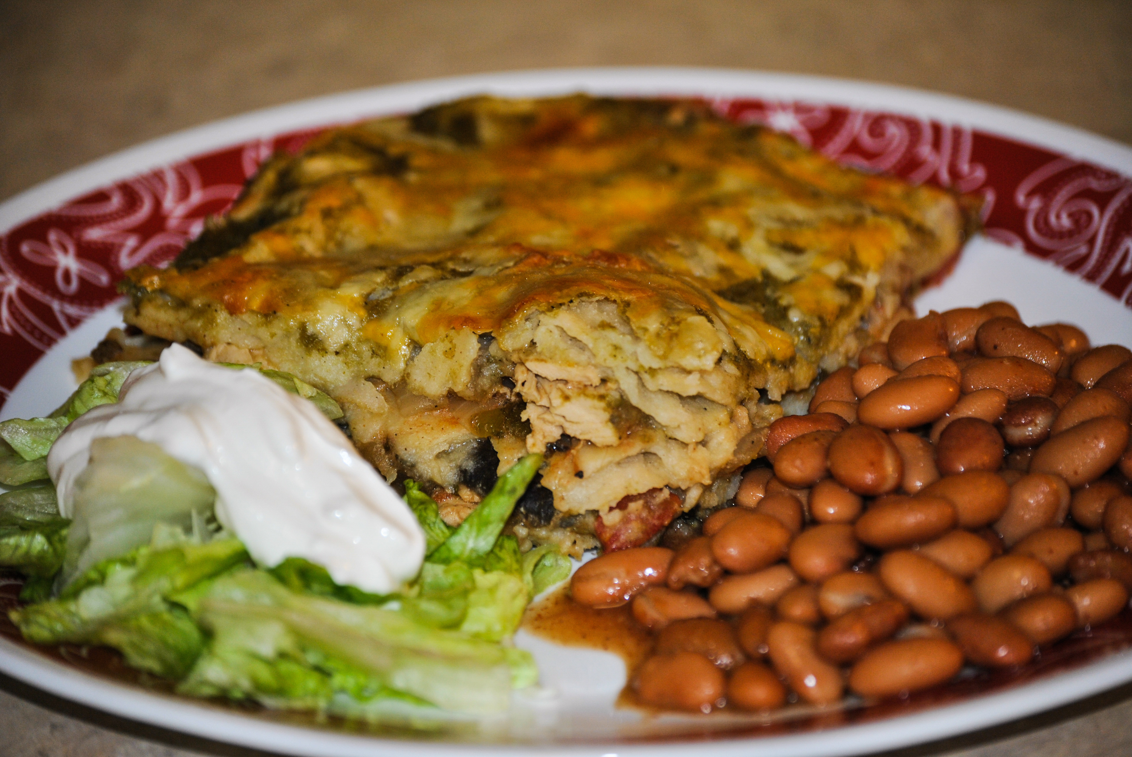 Vegetarian Green Chile Enchiladas
 Ve arian Green Chile Chicken Enchilada Casserole