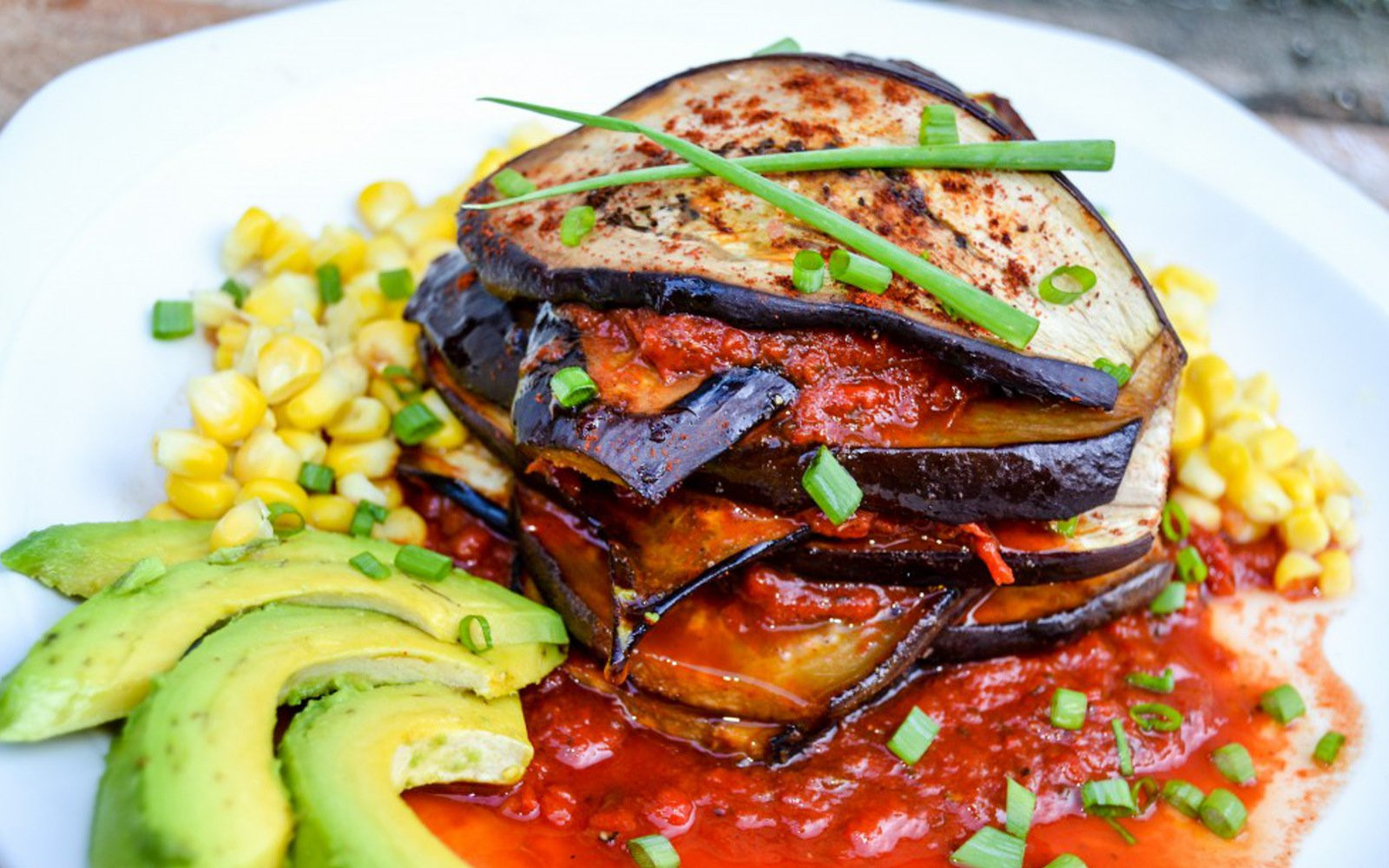 Vegetarian Grilling Recipes
 Grilled Eggplant Stack With Roasted Red Pepper Sauce