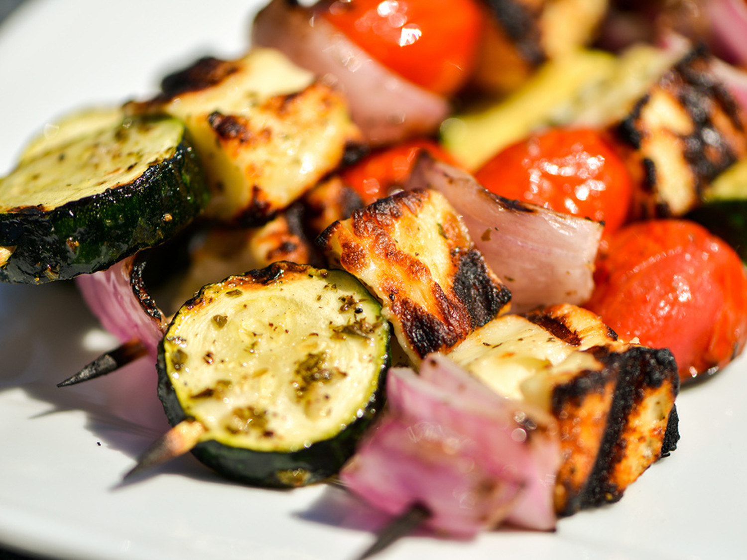 Vegetarian Grilling Recipes
 Halloumi and Ve able Skewers Recipe
