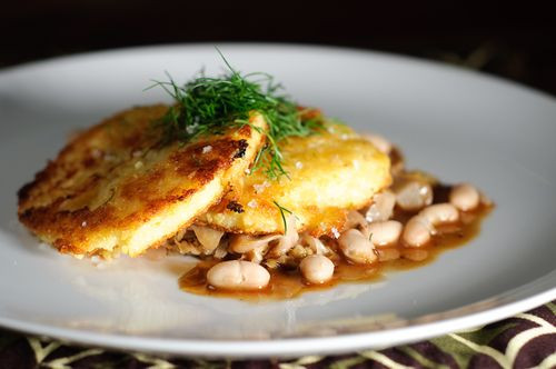 Vegetarian Main Course Recipes
 Crisp Polenta Cakes with Braised Cabbage and Beans