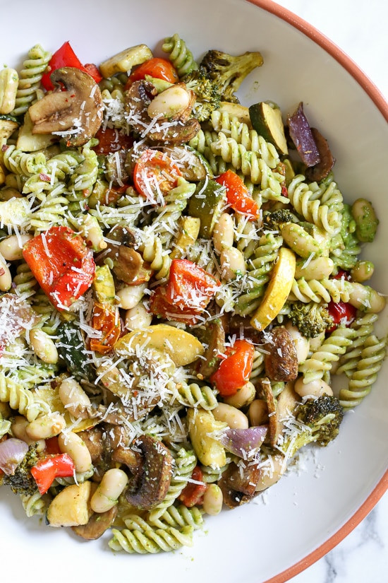 Vegetarian Pasta Salad With Beans
 Balsamic Roasted Veggie and White Bean Pasta