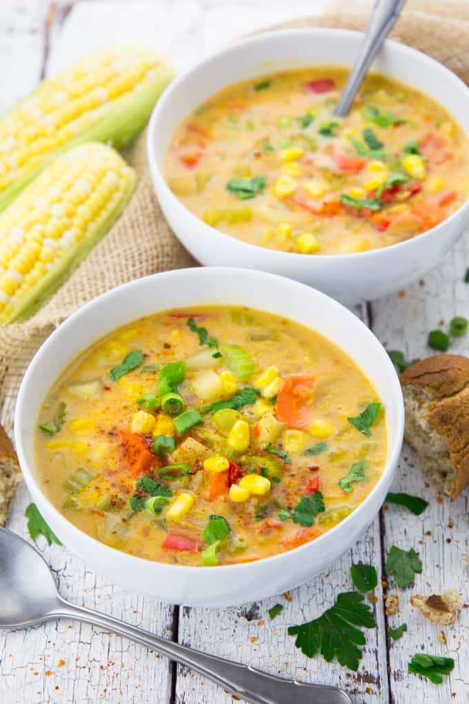 Vegetarian Potato Corn Chowder
 ve arian corn and potato chowder