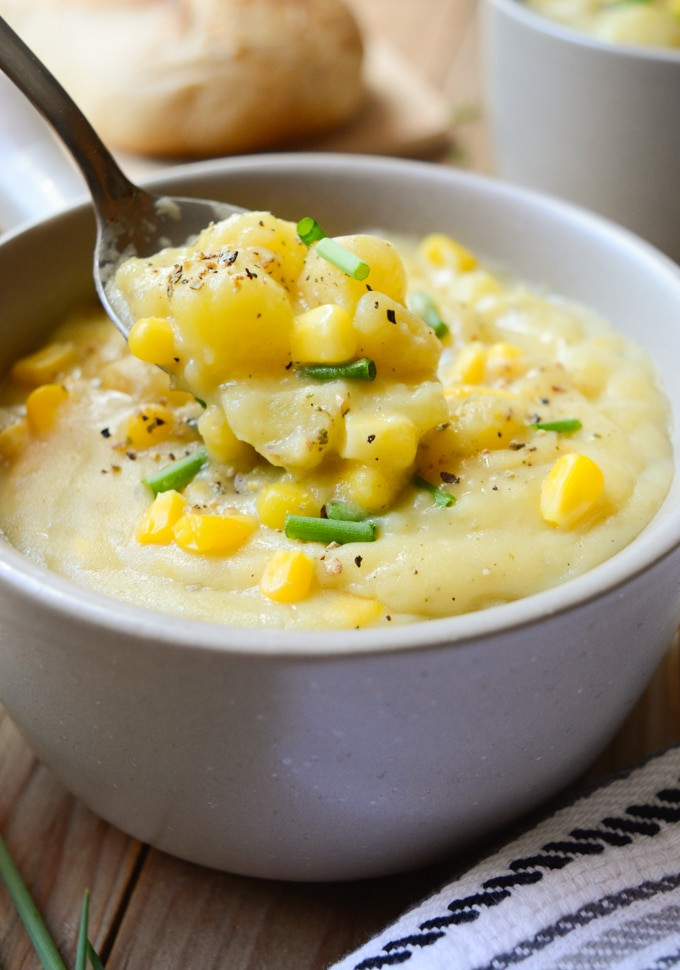 Vegetarian Potato Corn Chowder
 Vegan Potato Corn Chowder