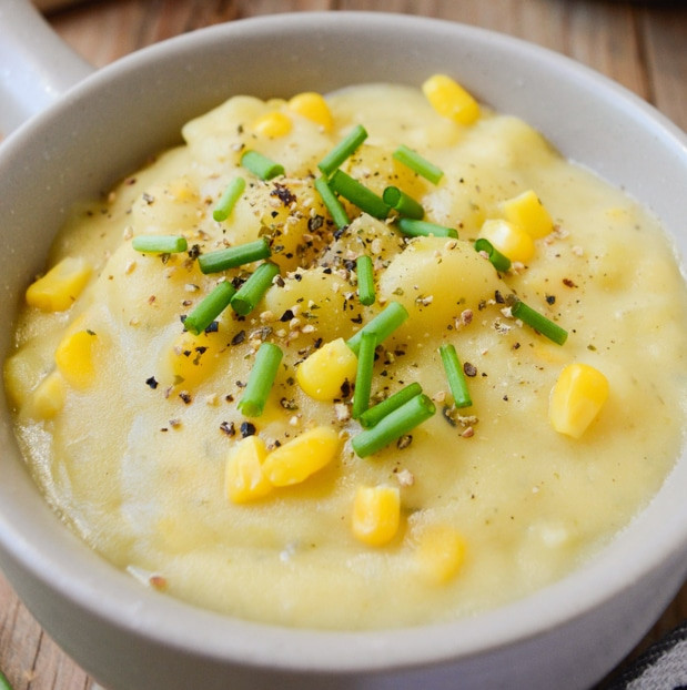 Vegetarian Potato Corn Chowder
 Vegan Potato Corn Chowder