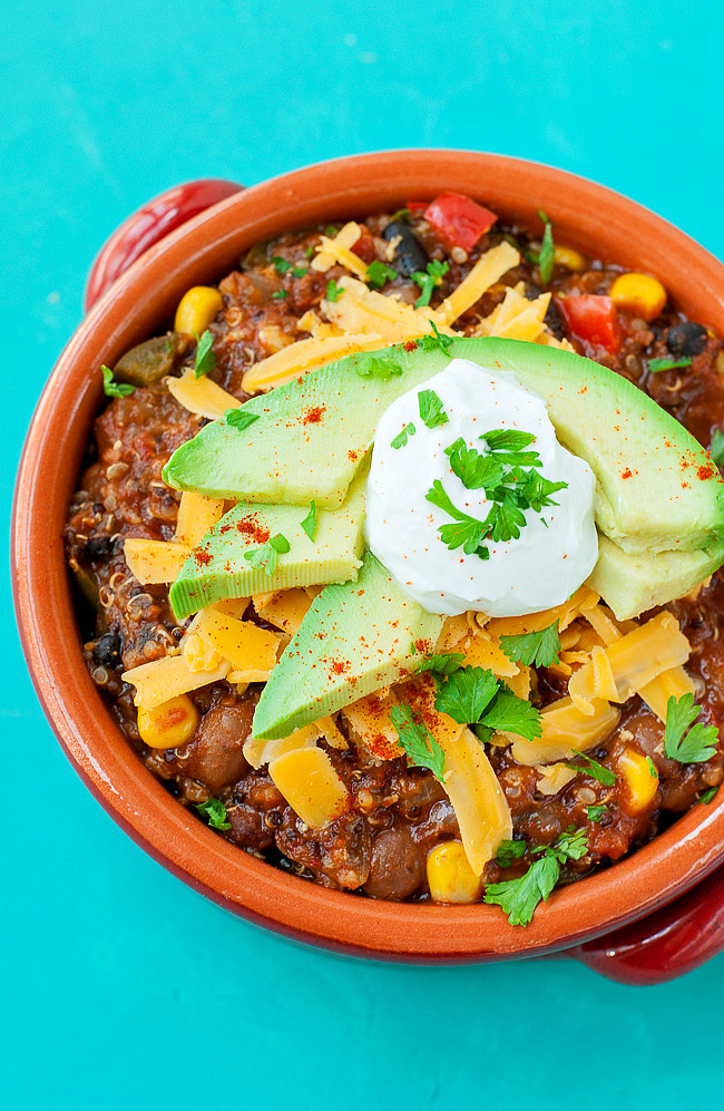 Vegetarian Quinoa Chili
 Healthy Ve arian Quinoa Chili