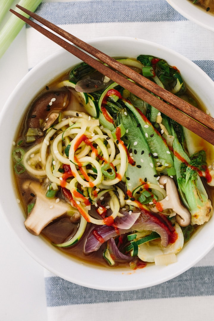 Vegetarian Ramen Recipes
 Spiralized Vegan Ramen Soup with Zucchini Noodles