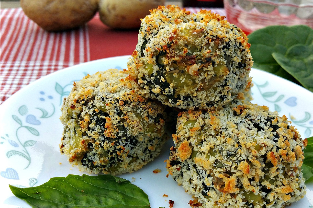 Vegetarian Recipes Potato
 Crispy Potato Spinach Balls Brand New Vegan
