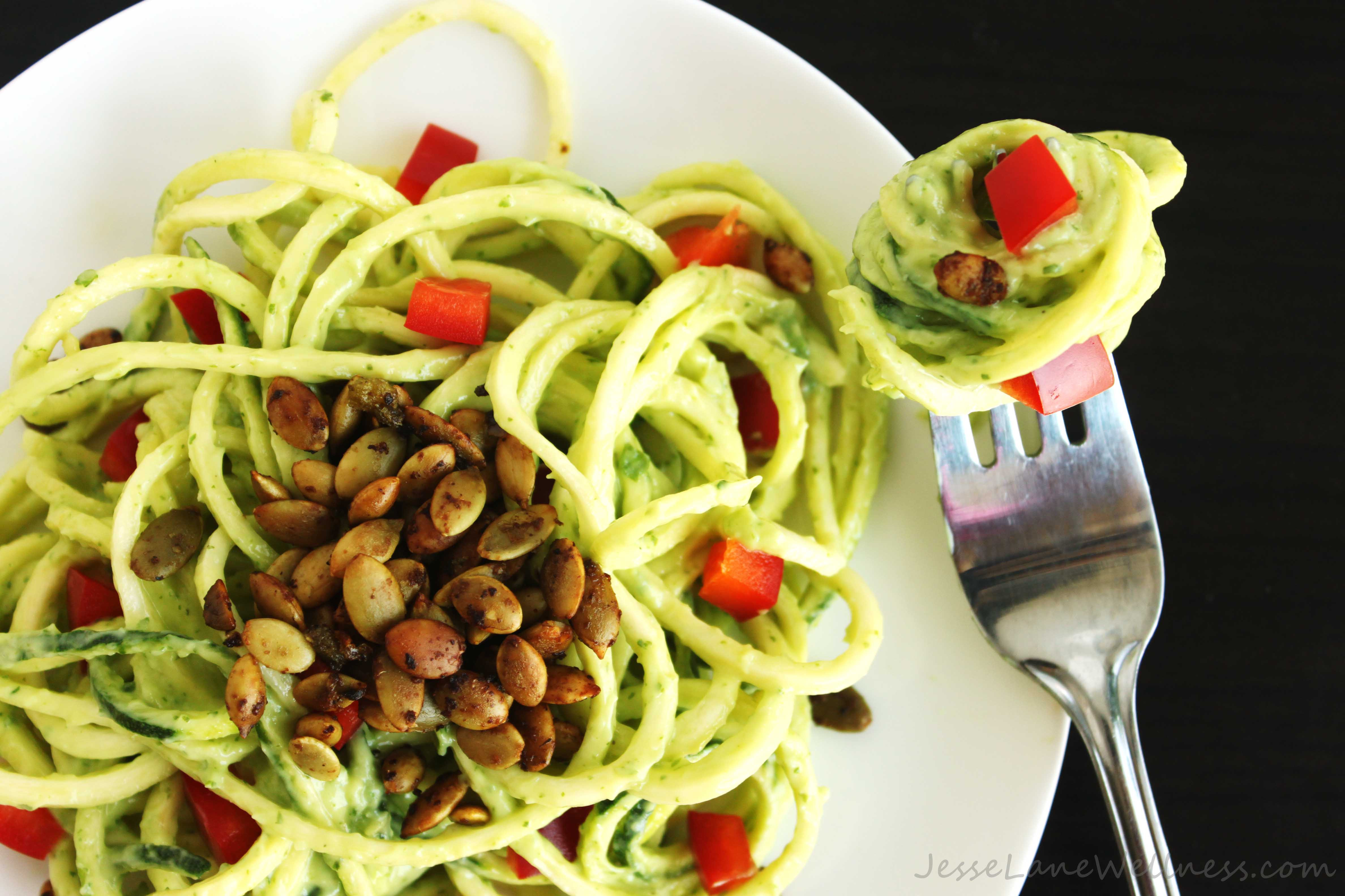 Vegetarian Recipes With Zucchini
 Summer Cilantro Zucchini Pasta GF Paleo Vegan Jesse Lane
