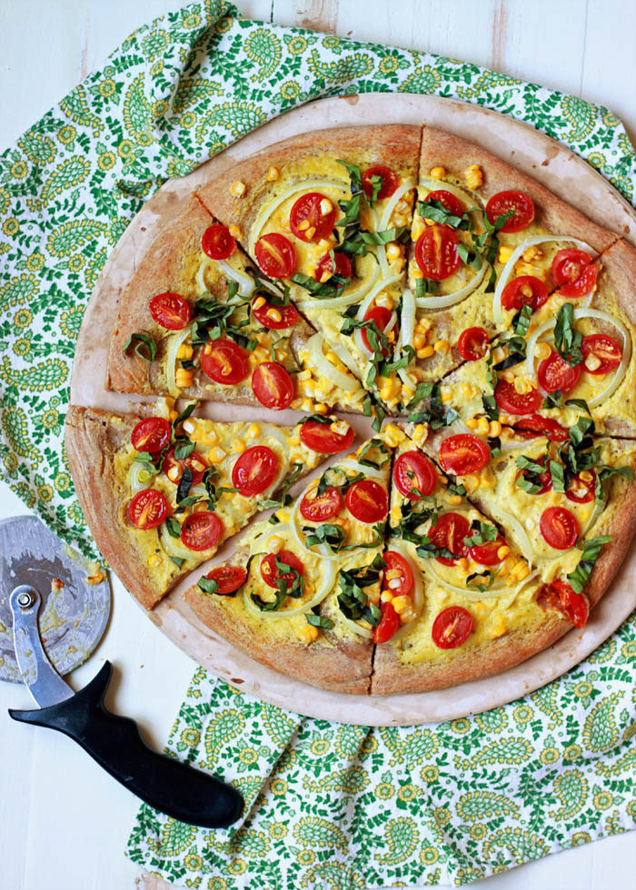 Vegetarian Recipes Without Cheese
 Vegan Summer Pizza with Corn Tomatoes and Basil