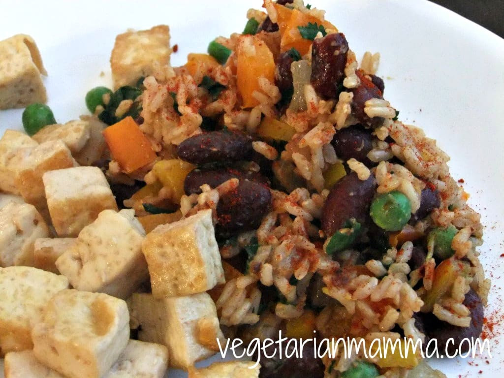 Vegetarian Rice And Beans
 Tofu with Spanish Rice and Beans