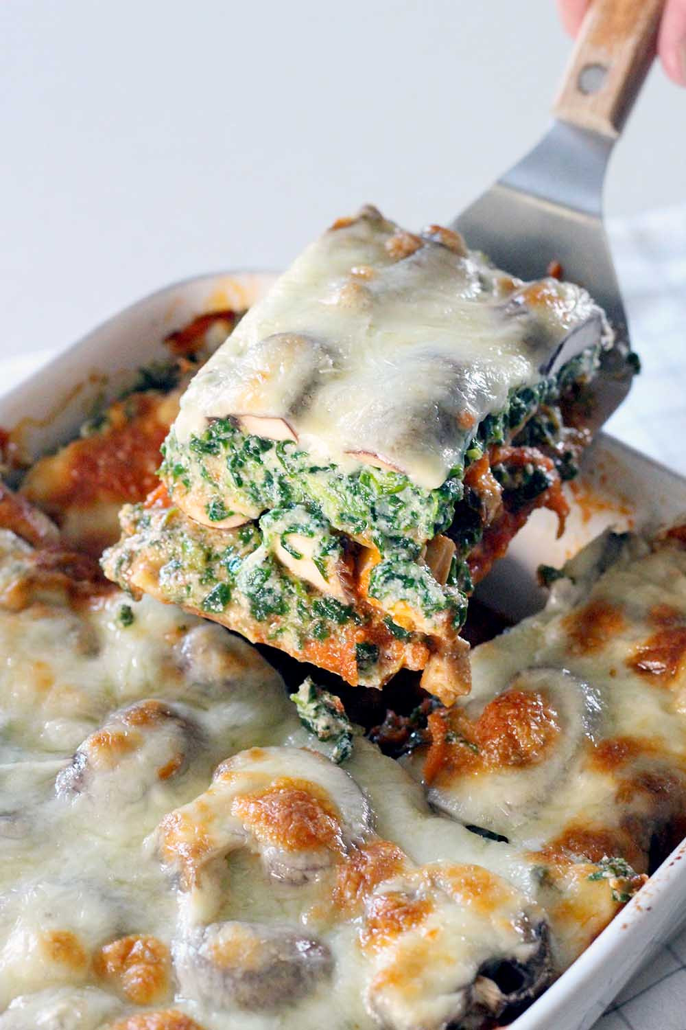 Vegetarian Spinach Lasagna
 Spinach and Mushroom Ve arian Lasagna