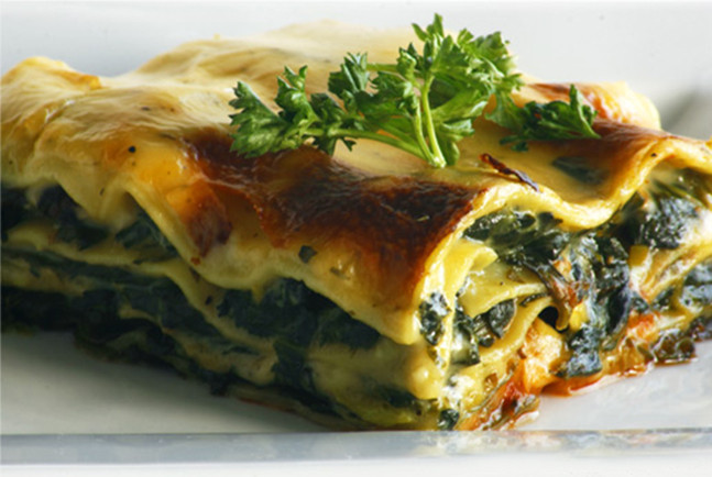 Vegetarian Spinach Lasagna
 Celebrate St Patrick’s Day with Spinach and Cheese
