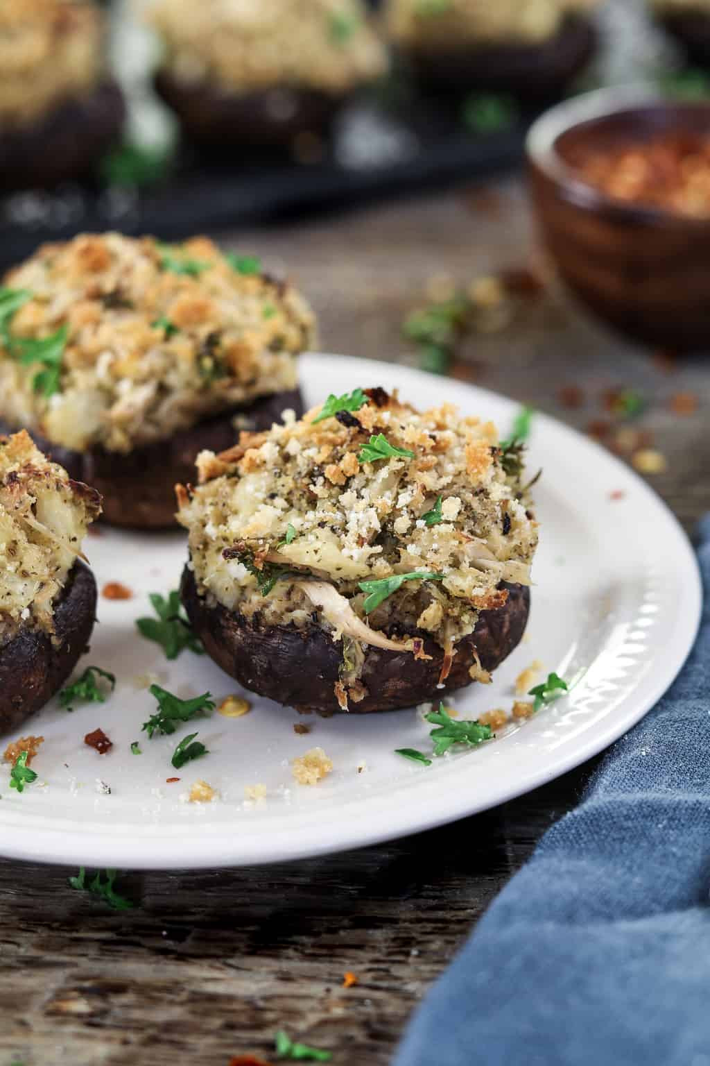 Vegetarian Stuffed Mushroom
 Crabless Vegan Stuffed Mushrooms Vegan Huggs