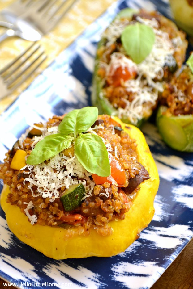 Vegetarian Summer Recipes
 Ve arian Quinoa and Sausage Stuffed Summer Squash