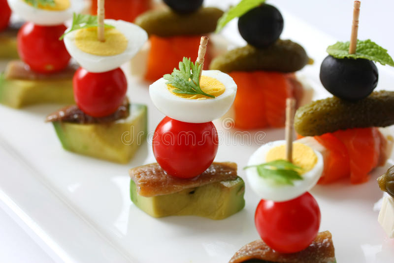 Vegetarian Toothpick Appetizers
 Canapes Toothpicks Pinchos Stock Image Image of