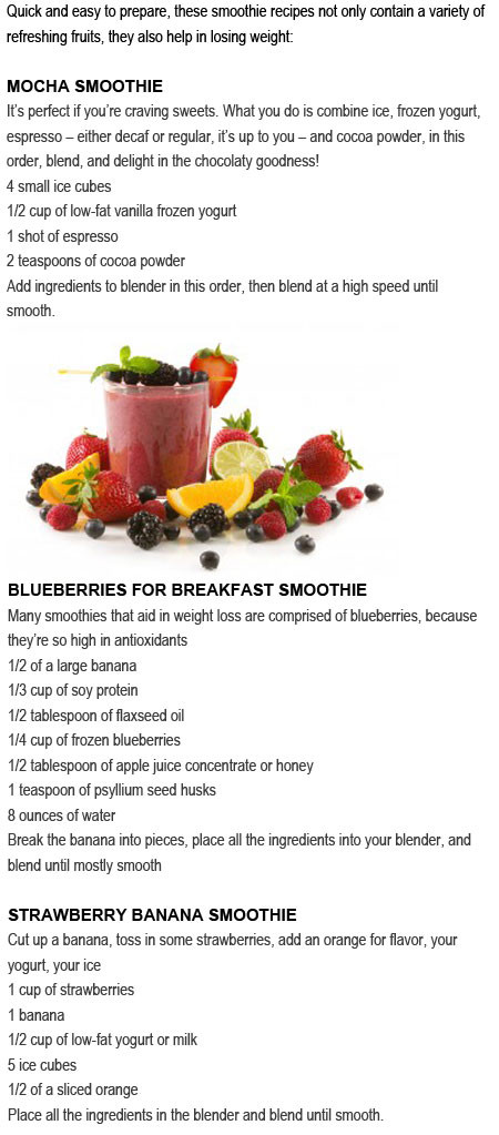 Weight Loss Breakfast Smoothies Recipes
 Weight Loss For Women The Easy Way March 2014