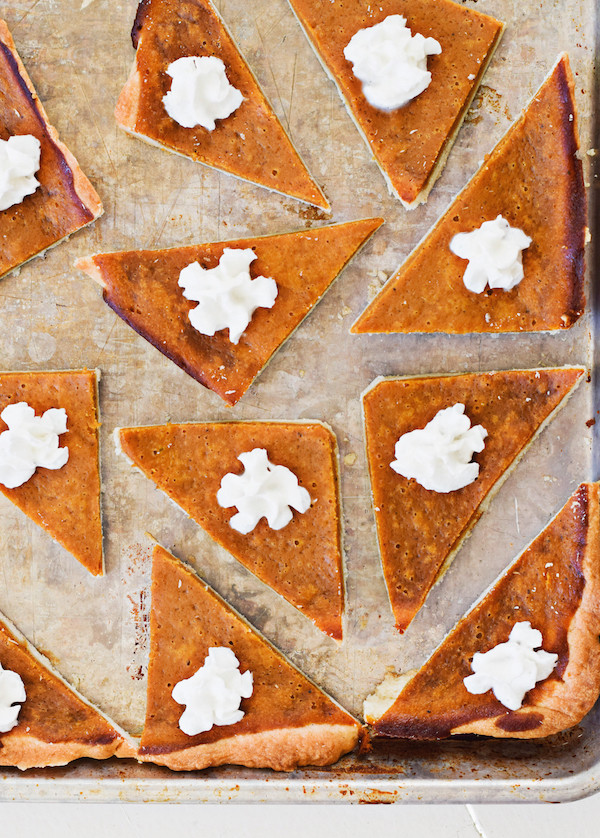 4 Thanksgiving Pies On One Sheet Tray
 Rachel Schultz Pumpkin Pie for a Crowd In a Sheet Pan