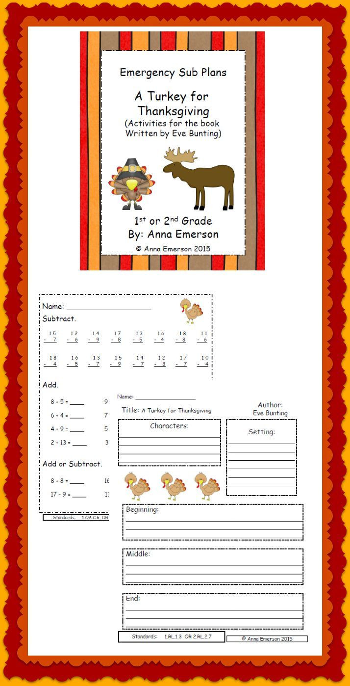 A Turkey For Thanksgiving By Eve Bunting Activities
 Best 25 Eve bunting ideas on Pinterest