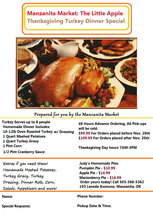 Best Thanksgiving Turkey To Order
 Thanksgiving Turkey Orders & Our 2014 Dinner Flyer