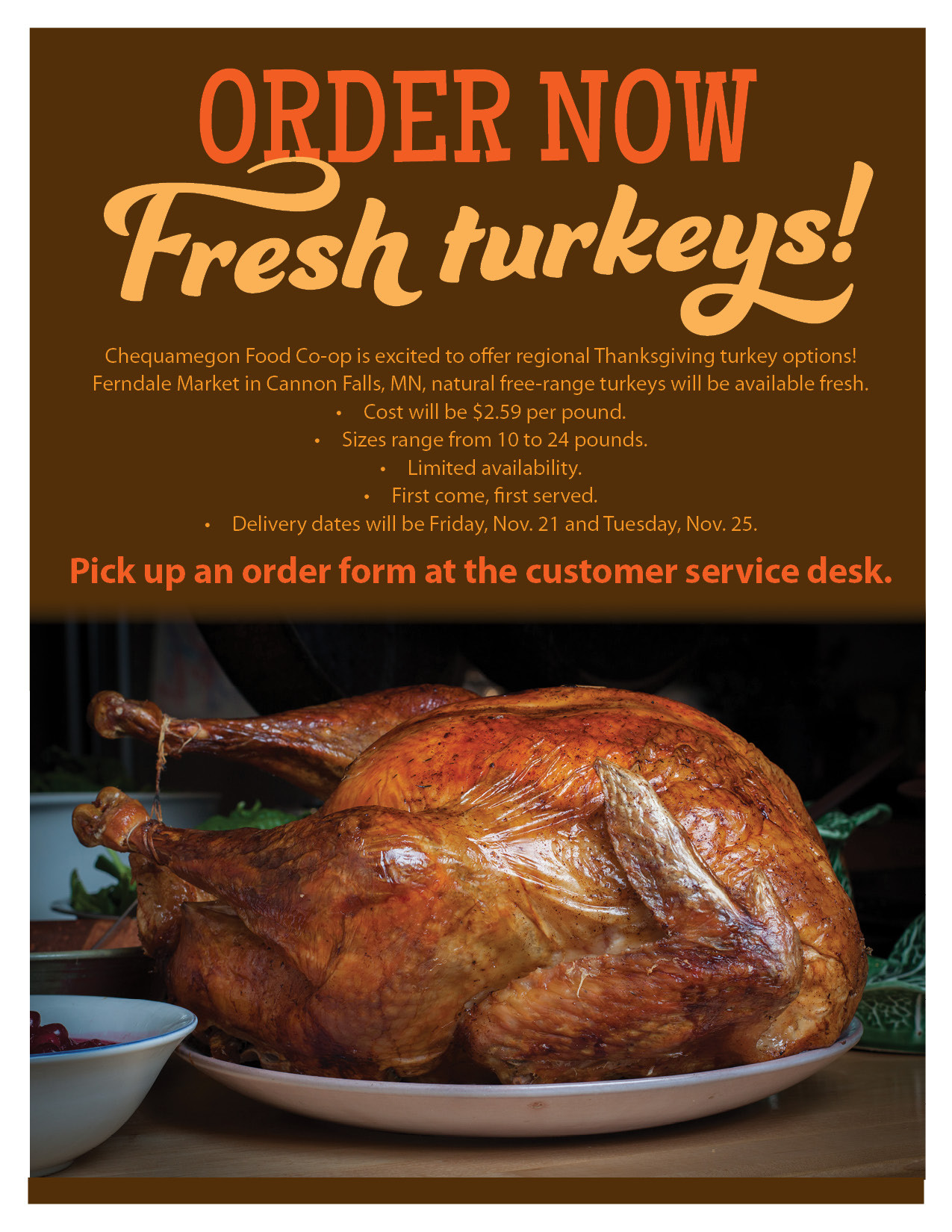 Best Thanksgiving Turkey To Order
 Order Your Thanksgiving Turkey line Chequamegon Food