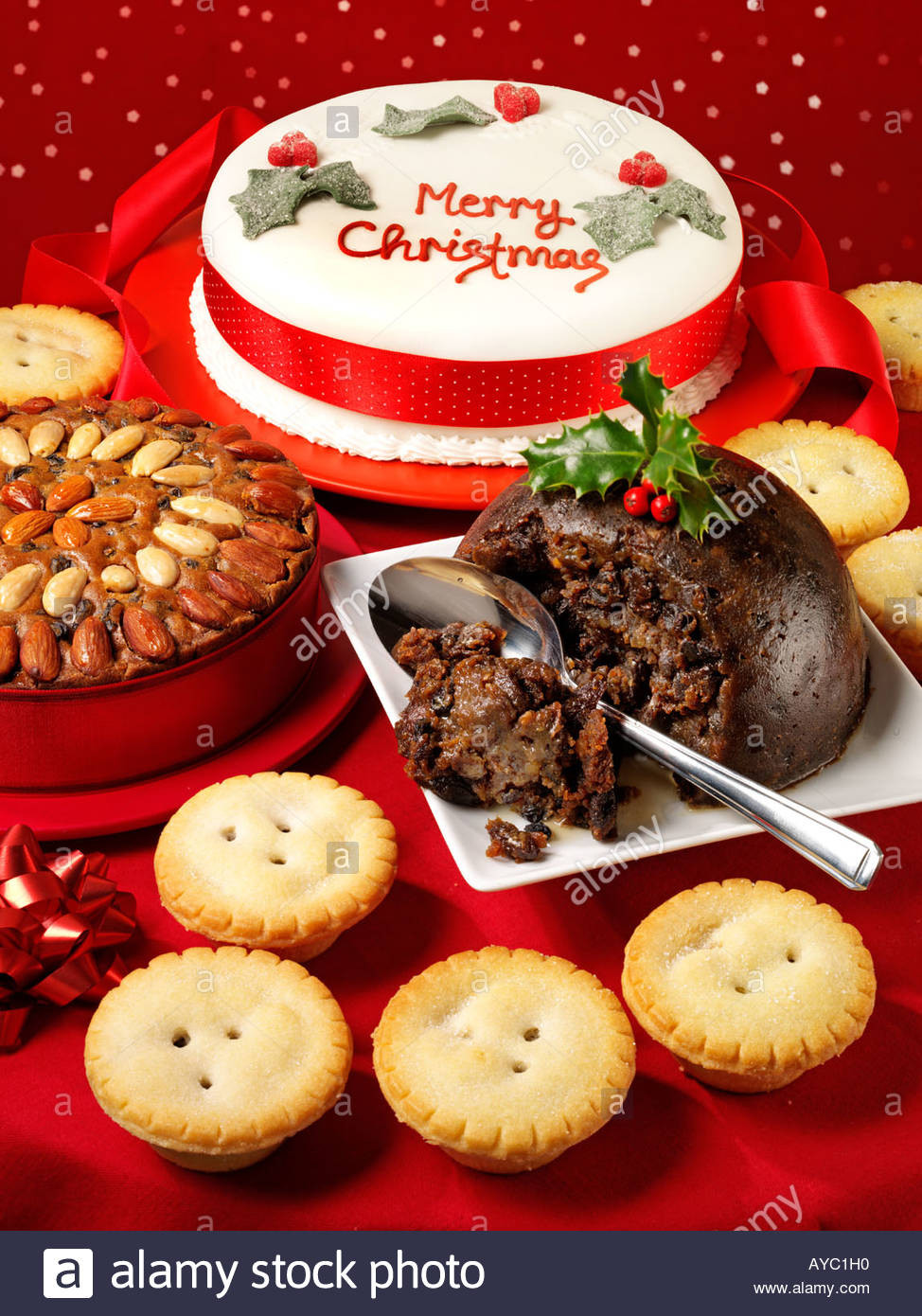 British Christmas Desserts
 BRITISH CHRISTMAS DESSERTS Stock Royalty Free Image