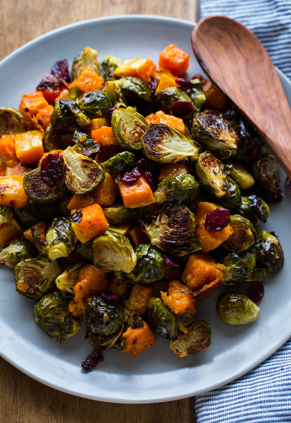 Brussels Sprouts Thanksgiving Side Dishes
 Roasted Brussels Sprouts and Squash with Dried Cranberries