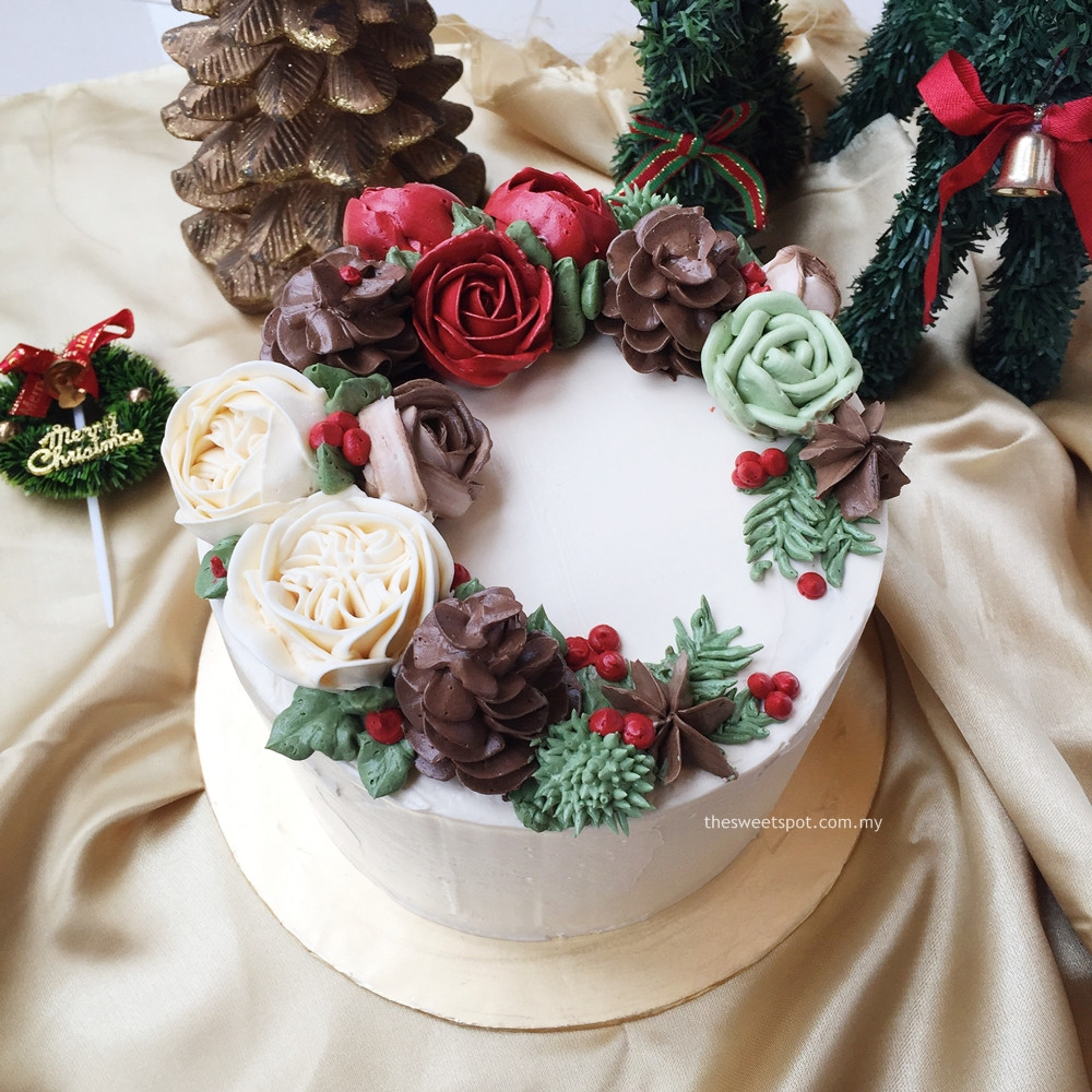 Buttercream Christmas Cakes
 Bespoke Buttercream Flower Cakes – The Sweet Spot