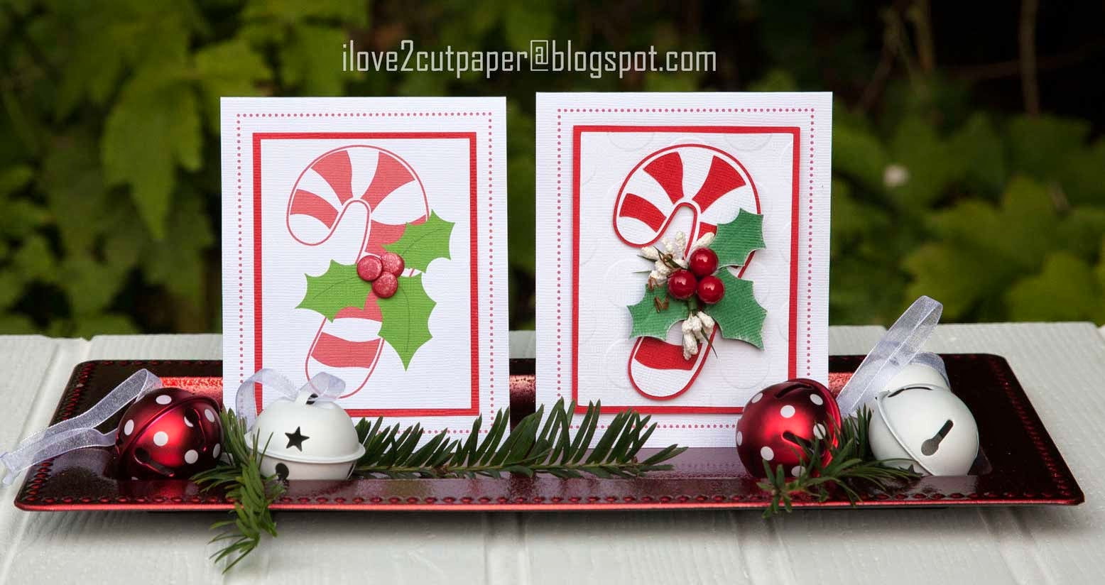 Candy Cane Christmas Cards
 i love 2 cut paper Candy Cane Christmas Cards