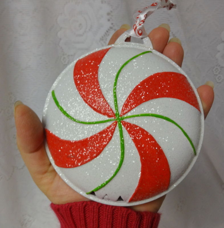 Candy Cane Christmas Ornaments
 Vintage Christmas ORNAMENTS PEPPERMINT CANDY CANE Metal