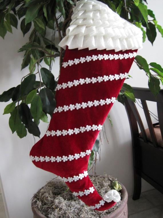 Candy Cane Christmas Stockings
 Items similar to Candy Cane Christmas Stocking on Etsy