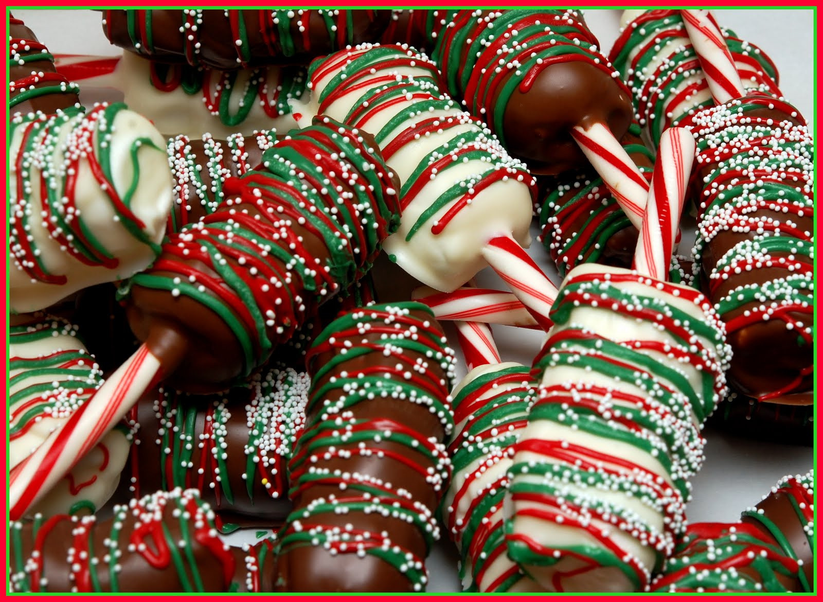 Candy For Christmas
 CHOCOLATE DIPPED MARSHMALLOWS ON CANDY CANES Hugs and