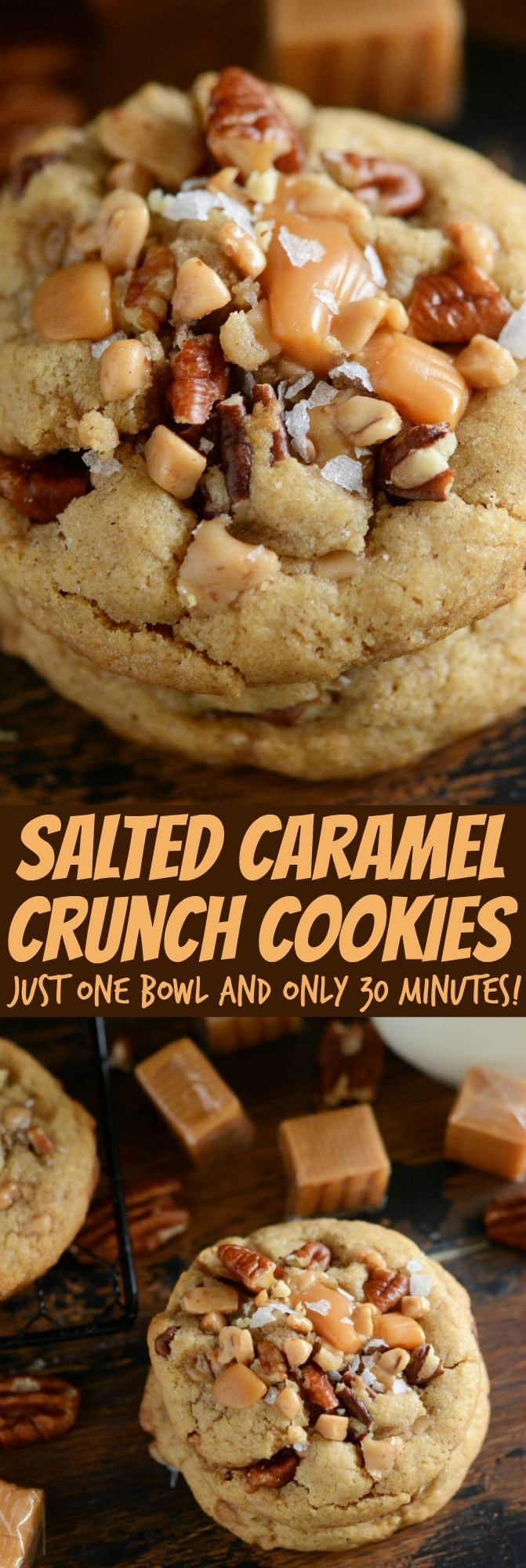 Caramel Christmas Cookies
 Salted Caramel Crunch Cookies